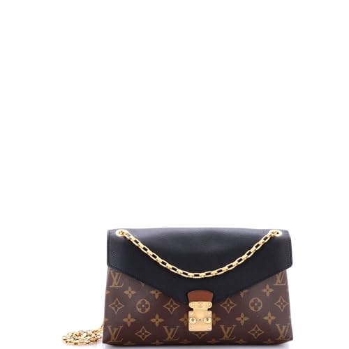 Pre-Loved Pallas Chain Shoulder Bag Monogram Canvas and Calfskin, Black