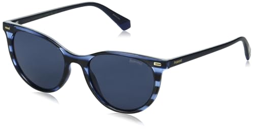 Polaroid Sunglasses Women's Polaroid Female Sunglasses Style PLD 4107/S Cat Eye, Blue Havana/Polarized Blue, 52mm,18mm