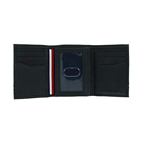 Tommy Hilfiger Men's Leather Leif RFID Trifold Wallet with Double ID, Black4