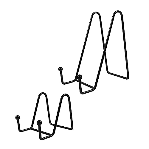 GRIRIW 2pc Metal Bookshelf Holder Frame Stand Photo Display Rack Tabletop Shelf Home Decor Anti-slip