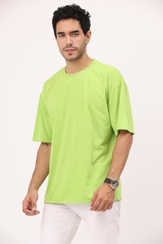 Image of LEOTUDE Men's Oversize Graphic Printed Combo Pack of 3 T-Shirt | Round Neck Half Sleeve T-Shirt for Men's (Combo : Pack of 3)