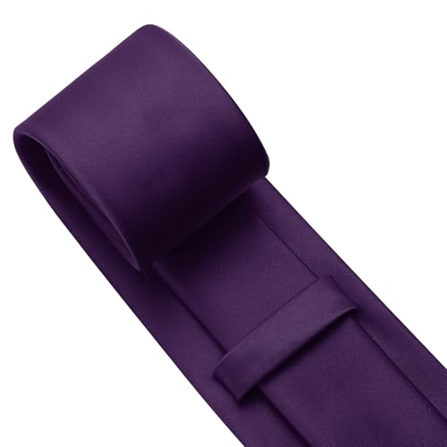 Image of KOOELLE Men's Ties Solid Pure Color Plain Neckties Formal Black Ties For Men