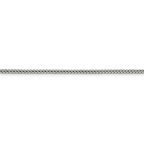 Solid 925 Sterling Silver 2mm Diamond-cut Round Franco Chain Necklace - with Secure Lobster Lock Clasp2