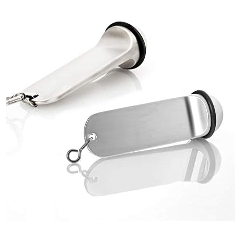 Kerafactum® - Double Pack Keyring Hotel Keyring Silver Look with Rubber Ring - Key Tag Cover