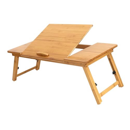 Homoyoyo 1pc Household Folding Computer Desk Study Table for Bed Laptop and Breakfast Tray Sturdy Design -Skid Barriers Space-Saving for Home and Dorm Use