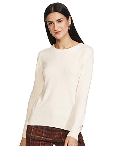 Image of Marks & Spencer Women's Cashmilon Crew Flatpack Acrylic Cardigan Sweater (T38 /1895 Cream 22)