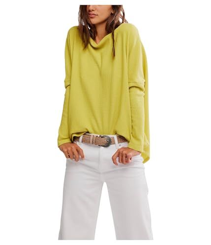 Free People Women's Latte Blues Thermal Solid