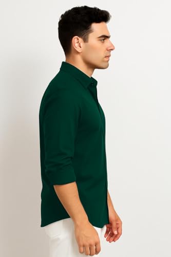 Image of Men's Casual Cotton Blend Shirt | Regular Fit | Full Sleeve | Solid Design