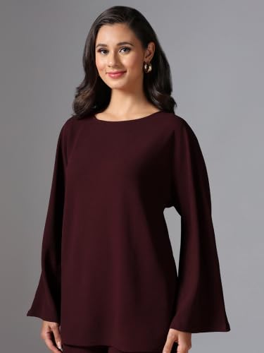 Image of Selvia Women's Regular Fit Top with Trouser Co-Ord Set, Co ord Set for Women Stylish