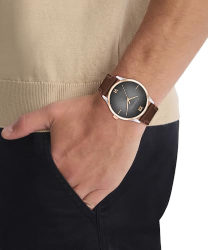 Image of Calvin Klein Ascend Qtz Basic Grey Round Dial Men's Watch|Brown Leather Material|Multi Color Band - 25200453