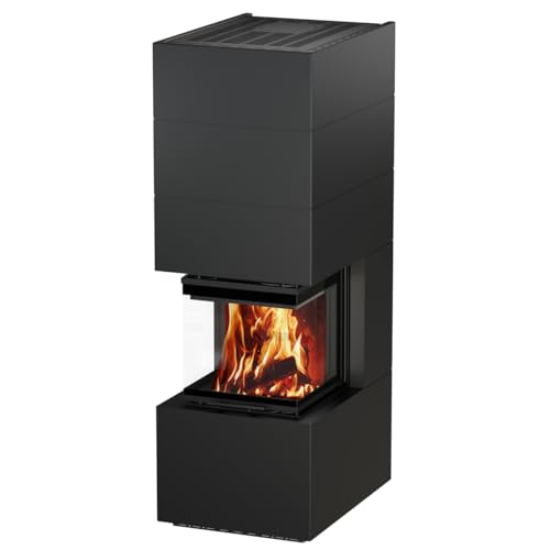 H&M Germany Ready Uh 500/500 STYLE Stahl titan lackiert 3-Seitiger Kaminbausatz abnehmbare segmentierte Stahlverkleidung 11kw hochschiebbare Tür Bauart 2 fertig montiert ohne Mauern oder Verputzen