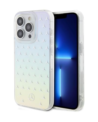 Image of CG MOBILE Mercedes-Benz Phone Case Compatible with iPhone 15 Pro Max in Transluscent Iridescent, Anti-Scratch, Comfortable & Durable Hard Case with Accessible Ports, Shock Absorption & Signature Logo