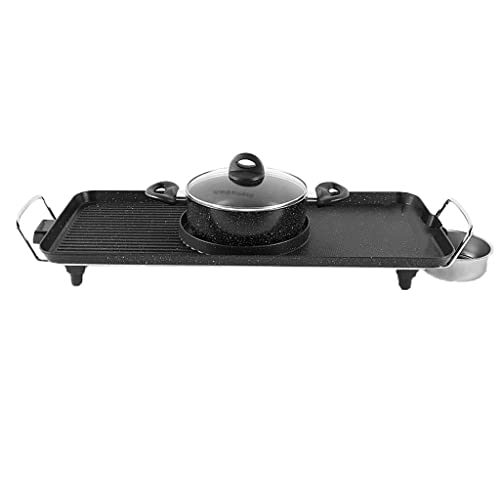 Máquina eléctrica para hot pot y grill con recubrimiento antiadherente miniatura 1