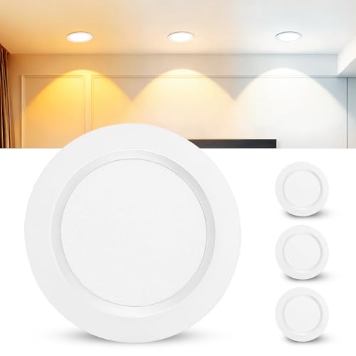 Laiebri Set di 3 Faretti LED da Incasso per Cartongesso 220V, 3.5W Alluminio Faretto da Incasso 3000K 4000K 6000K, 300LM IP44 Faretti LED Soffitto Foro 55-58mm e 12mm Ultrapiatto per Bagno, Bianco
