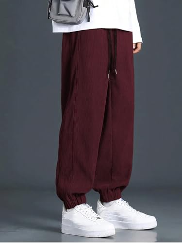 Image of GRECIILOOKS Men's Cotton Cargo Track Pants - Loose Fit Joggers for Men | Korean Style Travel & Lounge Wear with Pockets (Available in Plus Size)