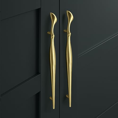 Image of Plantex Cabinet Handle /Kitchen Cabinet Door Handle /Wardrobe /224 mm Cupboard Handle /Door Pull-Push Handle for Home /Office - Pack of 2 (Brass Antique)