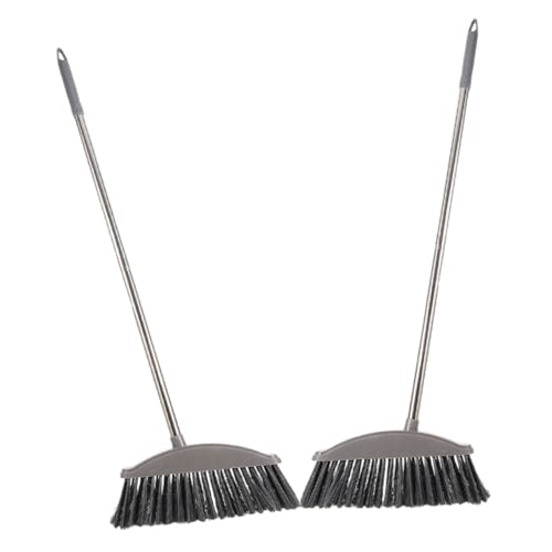 Ciieeo Wide Scrub Broom and Dustpan Set Heavy Duty Deck Cleaning Broom for Patio Stiff Bristle Broom for Outdoor Use