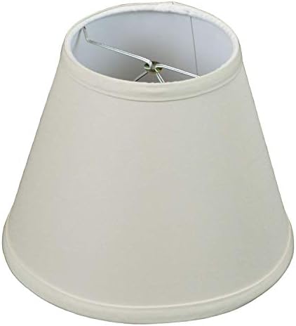 FenchelShades.com Lampshade 5" Top Diameter x 9" Bottom Diameter x 7" Slant Height with Clip-On Attachment for Standard Edison-Style Lightbulb (Linen Ivory)