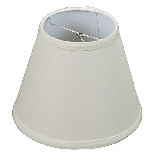 Fenchelshades.com Lampshade 5" Top Diameter X 9" Bottom Diameter X 7" Slant Height With Clip-On Attachment For Standard Edison-Style Lightbulb (Linen Ivory) #TOP4