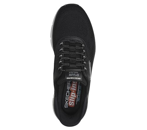 Image of Skechers Men's D'Lux Walker Rezinate Hands Free Slip-in | Casual Walking, Slip-ins, Relaxed Fit, Air-Cooled Memory Foam, Machine Washable