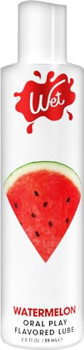Wet Juicy Watermelon Premium Flavored Edible Lube for Men, Women and Couples | Long-Lasting, Condom Safe, Sugar Free, 3 fl oz