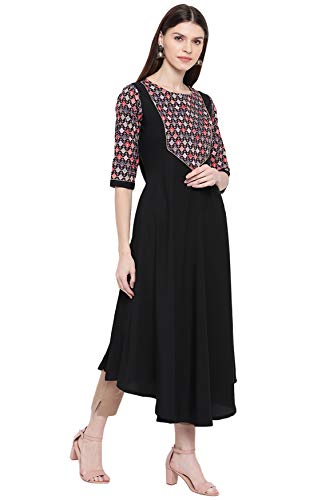 Image of Janasya Women's Crepe Regular Kurta