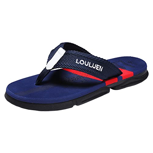Tong - Chanclas para hombre, para hombre, chanclas para hombre, sandalias de cuero, sandalias deportivas para hombres, 2 Azul Oscuro, 42 EU
