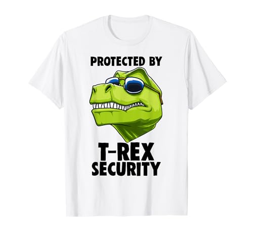 Protected By T-Rex Security Tee Shirts Funny Dinosaurus Love Maglietta