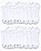 Avia Women's No Show Socks - 20 Pack Soft Cushioned Athletic Low Cut Ankle Socks for Women -Breathable Women's No Show Socks, Size 4-9, All White