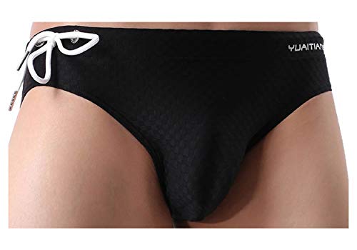 Men's Fashion Low-Rise Swimming Briefs Pure Color Bikini Swimwear 1156