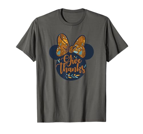 T-shirt Mickey Disney Thanksgiving de couleur automne pour adulte avec oreilles de Minnie