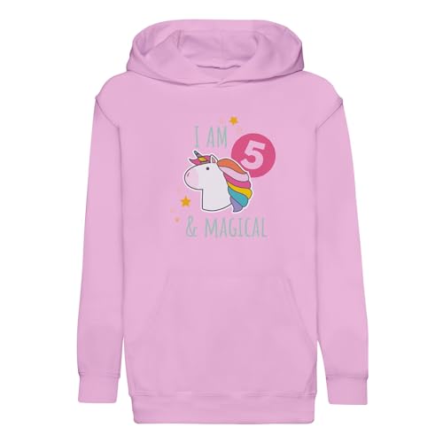Sweat à capuche enfant 5 ans avec licorne magique pour anniversaire