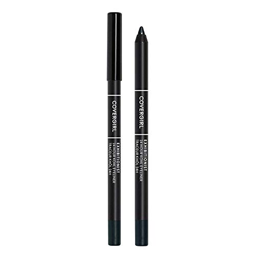 COVERGIRL Exhibitionist 24-Hour Kohl Eyeliner, Black, Gel Eyeliner, 0.04 Fl Oz,Black Eyeliner, Long Lasting Eyeliner, Gel Eyeliner Pencil, Glides On, Waterproof Eyeliner