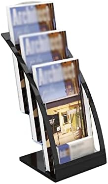 Branded Magazine Rack Desk Modern Freestanding Magazine, 3 Tier Catalog Shelf Desktop Display ...