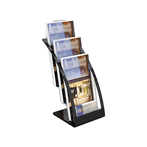 Revistero de pie, estante de tres niveles para catálogos, estante de exhibición de escritorio, estante para propaganda, estante para periódicos, archivador de oficina, estante de almacenamiento, expo