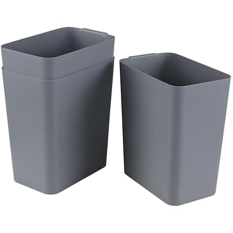 Bblina 3 Pack 4.5 Gallon Open-top Trash Cans, Plastic Wastebasket Garbage Can Cover