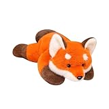 Vdaxvme Peluche de oso rojo agachado para niños, imaginación, juego creativo, suave y abrazable, animales de peluche para mayor comodidad, juguete de peluche de dibujos animados