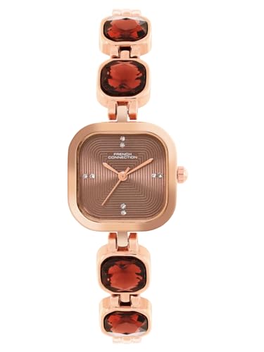 French Connection Square Dial Stone on Strap Analog Watch for Women -FCN0106BRGM