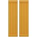 Ekena Millwork ARW103BB414X83TUH Americraft Four Exterior Real Wood Joined Board-n Shutters w/End Batten (Per Pair), 14"W x 83"H, Turmeric