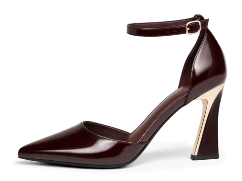 Image of Juliet Holy Womens Pumps Point Closed Toe Heels Buckle Ankle Strap D'Orsay Heeled Sandals