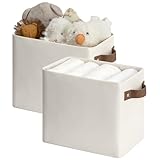 StorageWorks Narrow Storage Bins, Small Basket for Closet and Shelves, Rectangular Fabric Organizer with Handles, Toilet Paper Storage, Beige,...
