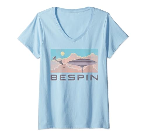 T-shirt Star Wars Bespin pour femme col en V imprimé silhouette