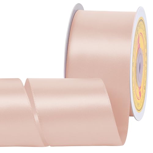 Image of Double Face Moon Stone Satin Ribbon 2 Inch x 25 Yards Polyester Ribbon for Gift Wrapping Easter Weddings Party Decorations Hair Bows Invitations