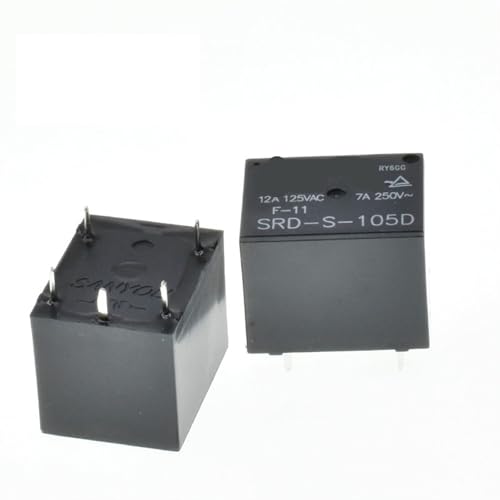 Relé de potencia de 5 pines SRD-S-124D para circuitos impresos y automatización de 24V 2