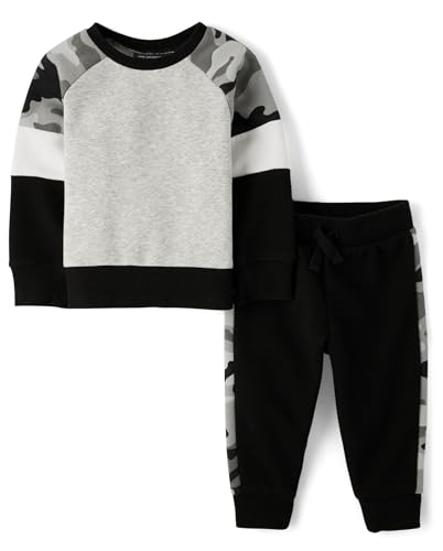 Image of The Children's Place baby-boys And Toddler Sweatshirt and Sweatpant 2 Piece Outfit