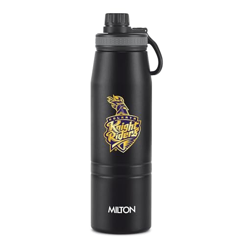 Image of Milton Sports Sparkle 900 | KKR Official Drinkware Partner I Limited Edition Kolkata Knight Riders Water Bottle | Stainless Steel I 24 Hr Hot & Cold | Designed for Cricket Lovers | 920 ml I Black