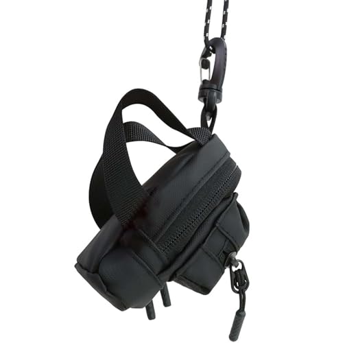 Hanging Neck Pouch Headphone Storage Bag Detachable, Crossbody Bag Earbud Case Card Holder for Camping Travel Hunting Sports, Black3