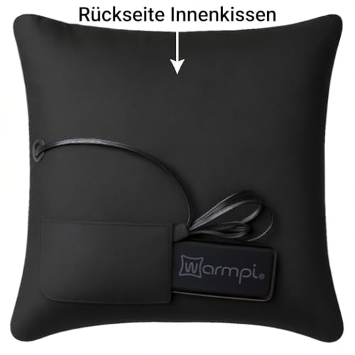 Warmpi® Infrarot Heizkissen mit Powerbank – Flexibel einsetzbar – Kabellos & mit Kabel verwendbar – Teddy Cremeweiß/Off-White Bouclé