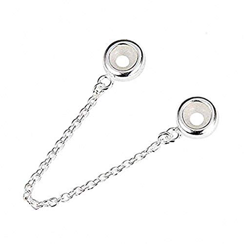 SOUKISS Safety Chain Rubber Stopper 925 Sterling Silver Charms for Panodra Snake Chain Bracelets (silver)