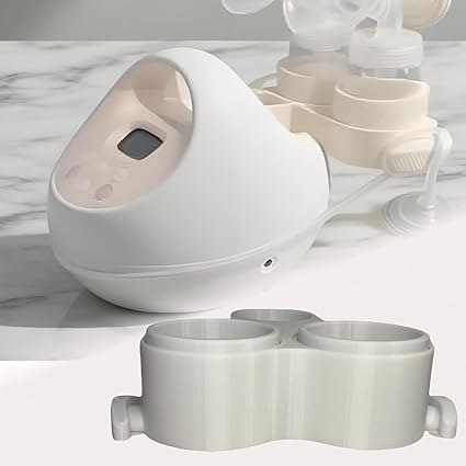 Bottle Holder for Spectra S1 S2 Breast Pump, Hands-Free Pump Bra Accessory, Portable & Adjustable, BPA-Free, Fits 20mm/24mm/28mm Flanges, Pumping Essentials for On-The-Go Moms (White) - Image 1 of 2